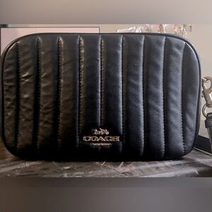Coach black double zipper crossbody